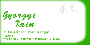 gyorgyi kain business card